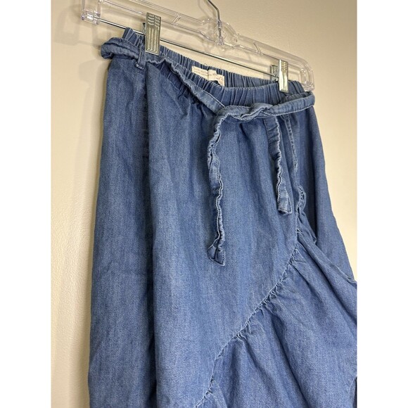Zara Girls Blue Denim Skirt with Belt 11/12 Trendy Boho Causal Flare Cottagecore - Picture 2 of 7